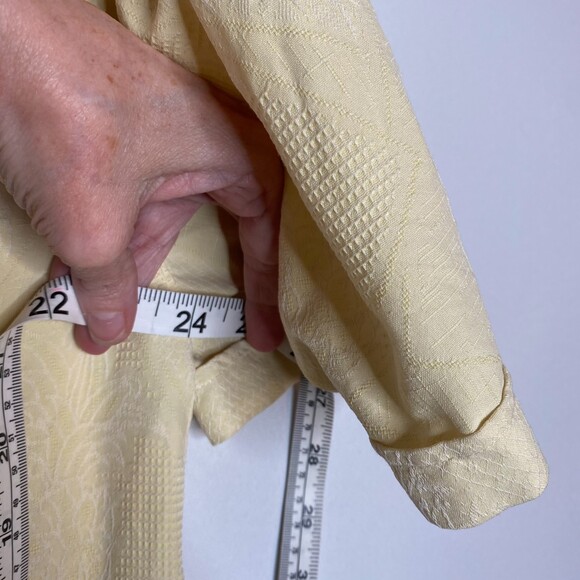 Jamaica Jaxx 100% Silk Hawaiian Tropical Embossed Design Yellow Mens Size XL - Picture 11 of 13